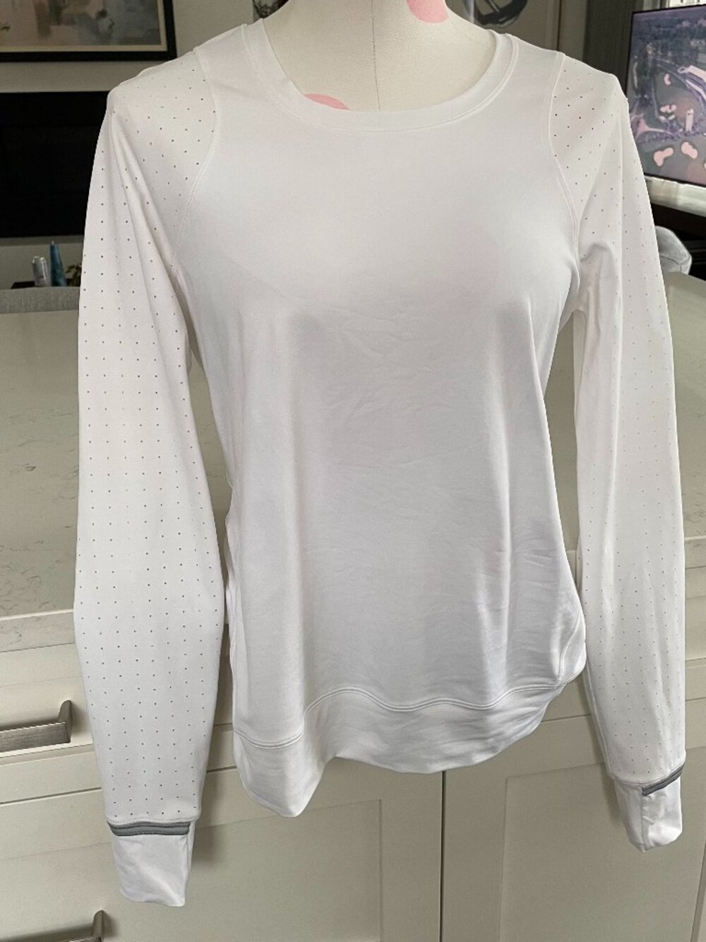 Lululemon Mind Over Miles LS Crew Nk Breathable Perforated Running Top White 4